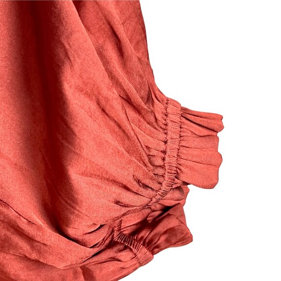 Grade & Gather Rust Smocked Drop Waist Peasant Gypsy Dress Size S Feminine - Picture 5 of 12